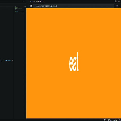 I was curious if I would be able to put text on the screen somehow and after figuring out how I made a simpler experiment that played a sound when clicked and had text that changed based on if it was playing or not.