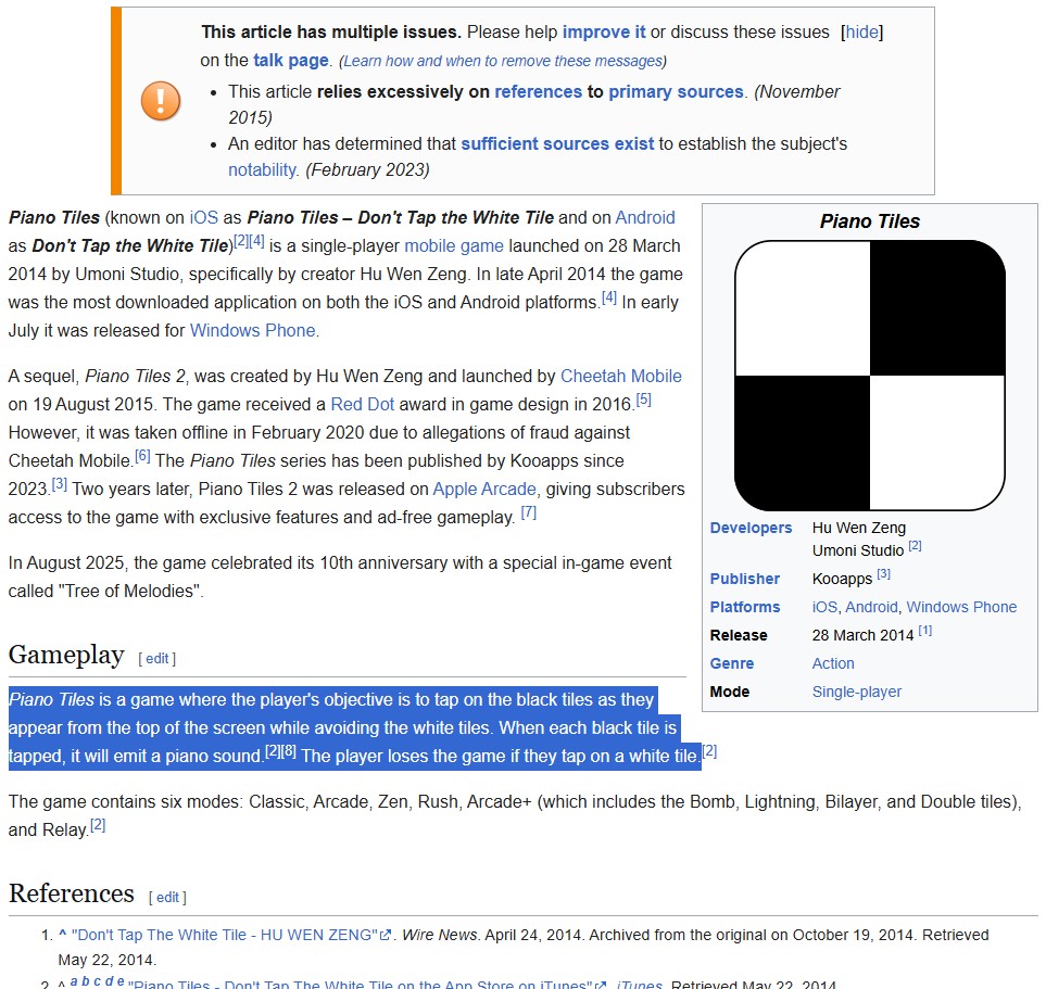 To start off my exploration I took to reading about the piano tiles game which I immediately thought of when we were given the project.
