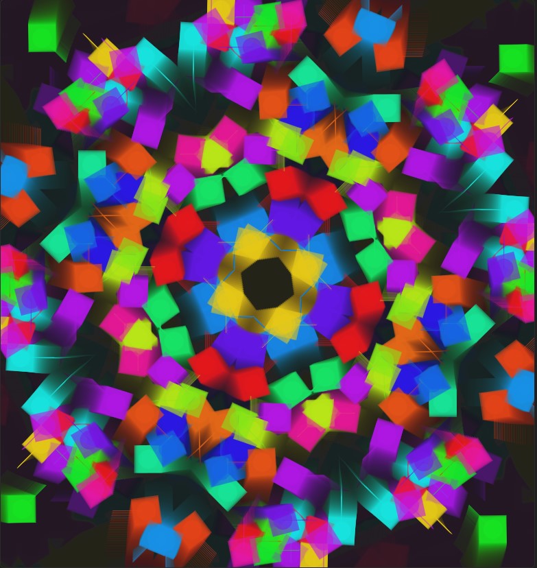 I wanted to see what would happen if I made the colors random instead of picking from a set color palette, and it was overwhelming as well as looking ugly.