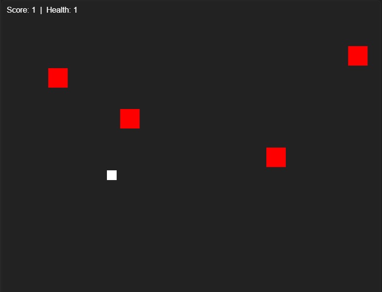 After adding collision I added a health statistic and made enemy spawning more frequent- I later used a similar spawning mechanic for the notes in my final design.
