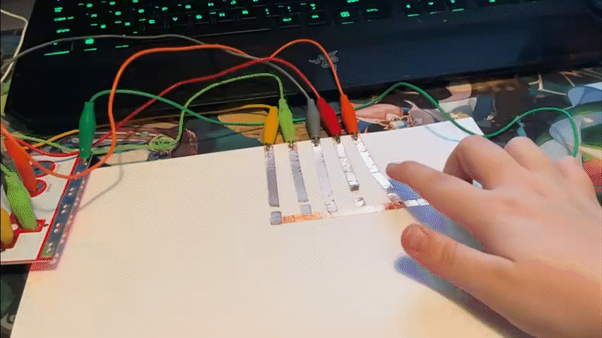 I hooked it up to the makey makey and used it on one of the templates as a basic first-time test.
