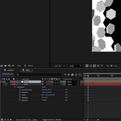 For the shatter effect I wanted the one I did to be different from our tutorial so I chose a more geometric shape.