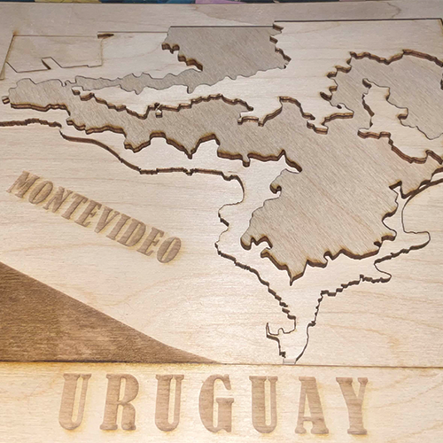 Side view of the topographic map.