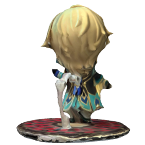 Back angle of the finished Aventurine figure.