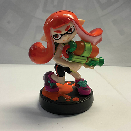 Front angle of an amiibo for Splatoon. I chose this object because this game means a lot to me. I play the game competitively and have made a lot of friends from it and wanted to include it somewhere.