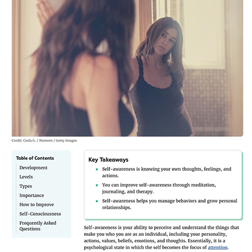 I chose the source about self-awareness and how to improve it for yourself.